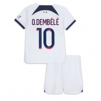Paris Saint-Germain Ousmane Dembele #10 Bortedraktsett Barn 2023-24 Kortermet (+ Korte bukser)
